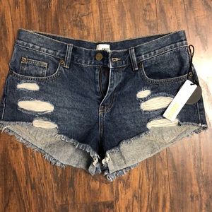 Distressed Jean shorts